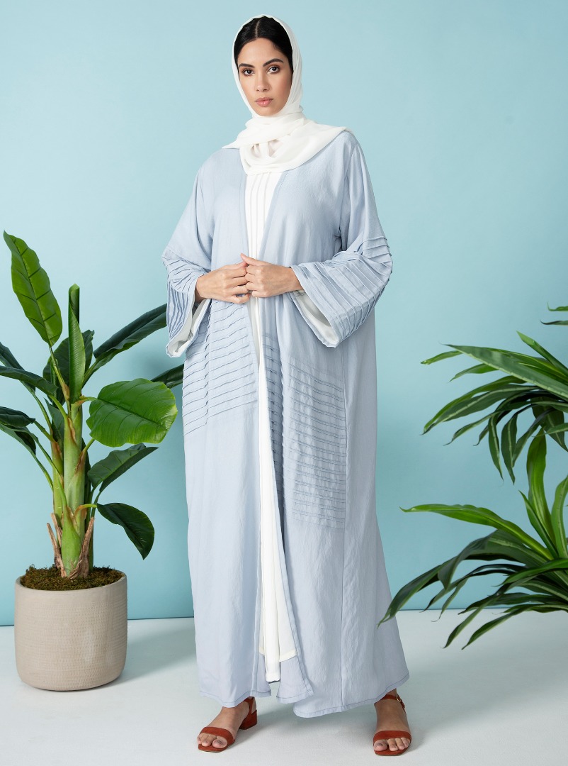 pastel blue abaya